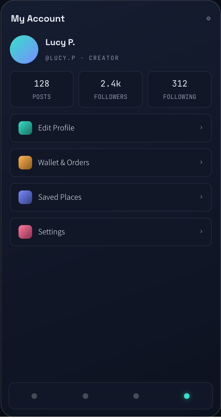 FindMe App My Account 高保真界面