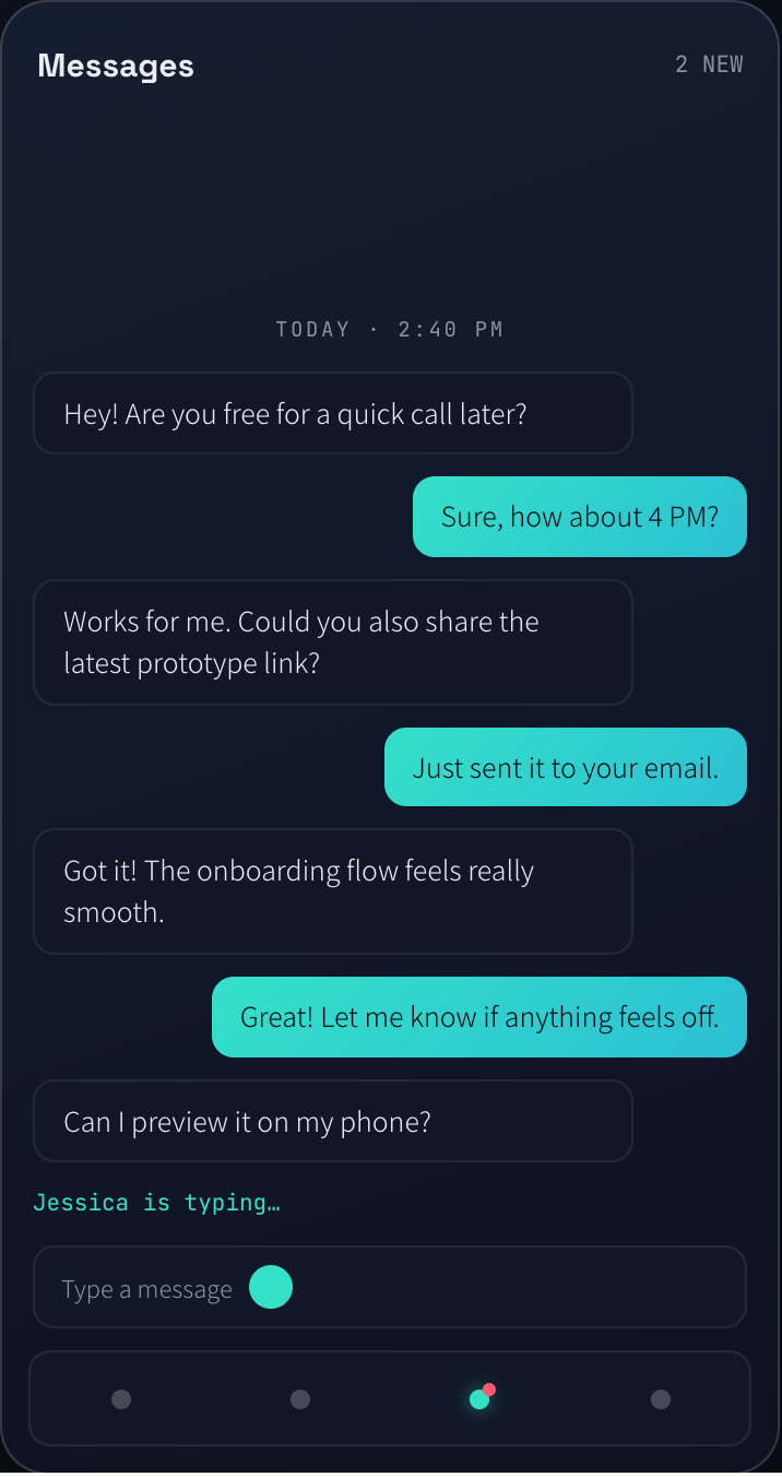 FindMe App Messages 高保真界面