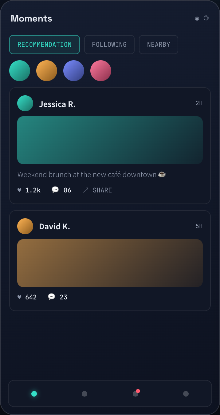 FindMe App Moments 高保真界面